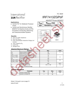 IRF7413ZGTRPBF datasheet  